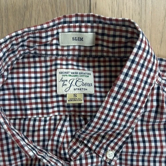 J. Crew Men's Casual Button Down Shirt - Red and Blue Checkered - Picture 3 of 7